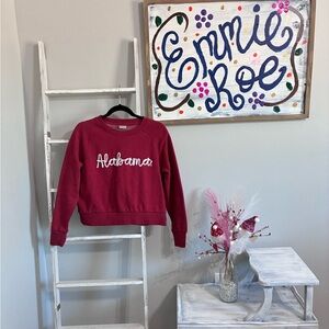 Juniors Crop Top Crimson Sweater